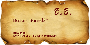 Beier Bennó névjegykártya